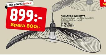Jem&Fix Taklampa slokhatt erbjuda