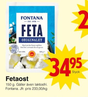 Matöppet Fontana fetaost erbjuda