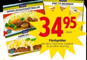 Matöppet Dafgårds färdigrätter erbjuda