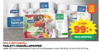 Coop TOALETT-/HUSHÅLLSPAPPER Lambi erbjuda