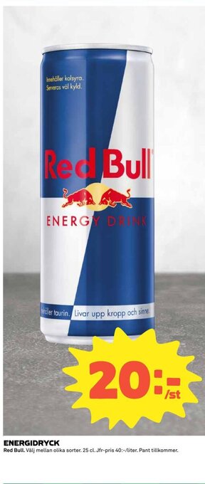 Coop ENERGIDRYCK Red Bull erbjuda