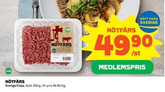 Coop Konsum Nötfärs erbjuda