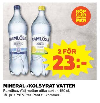 Coop Konsum Mineral-/kolsyrat vatten erbjuda