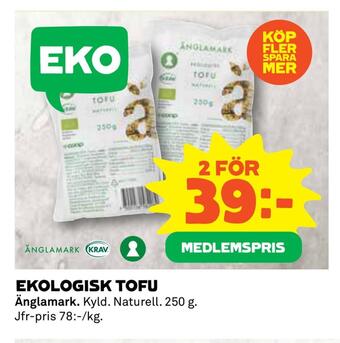 Coop Konsum Ekologisk tofu erbjuda