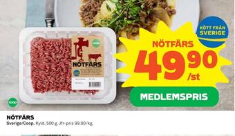 Coop Daglivs Nötfärs erbjuda