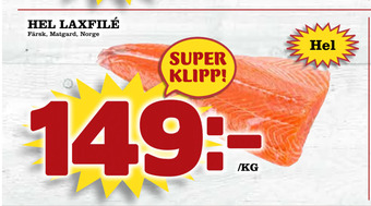 Nya Pulsen Hel laxfilé erbjuda