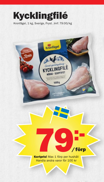 Pekås Kycklingfilé erbjuda