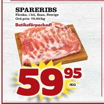 Supergrossen Spareribs erbjuda