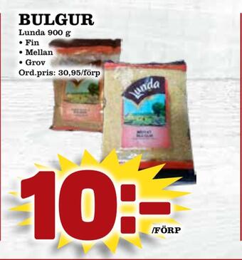 Supergrossen Bulgur erbjuda