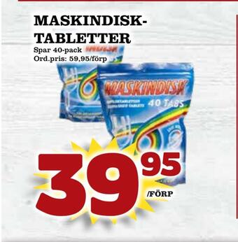 Supergrossen Maskindisktabletter erbjuda