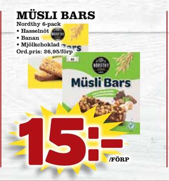Supergrossen Müsli bars erbjuda
