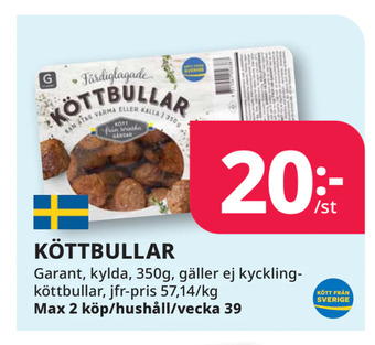 Tempo Köttbullar erbjuda