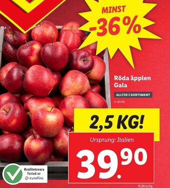 Lidl Röda äpplen Gala erbjuda