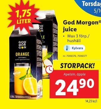 Lidl God Morgon® juice erbjuda