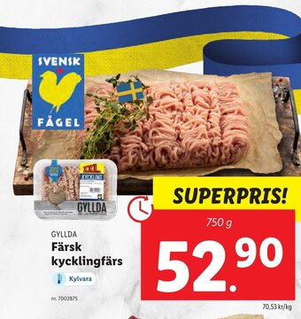 Lidl GYLLDA Färsk kycklingfärs erbjuda