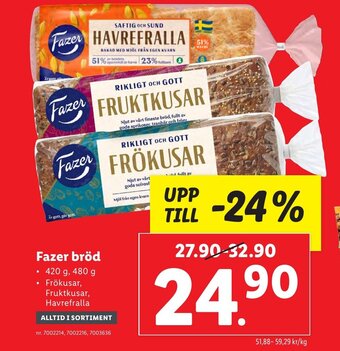 Lidl Fazer bröd erbjuda