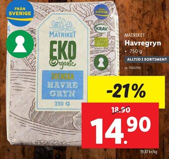 Lidl MATRIKET Havregryn erbjuda