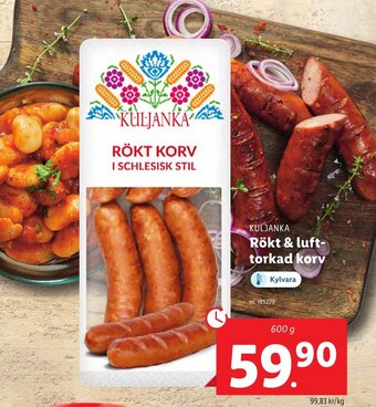 Lidl KULJANKA Rökt & luft- torkad korv erbjuda