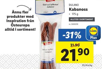Lidl DULANO Kabanoss erbjuda