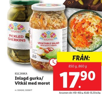 Lidl KULJANKA Inlagd gurka/ Vitkål med morot erbjuda
