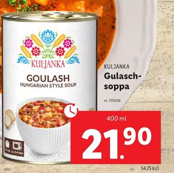Lidl KULJANKA Gulasch- soppa erbjuda
