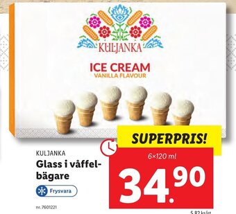 Lidl KULJANKA Glass i våffel-bägare erbjuda