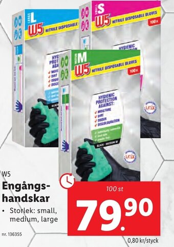 Lidl W5 Engångs-handskar erbjuda