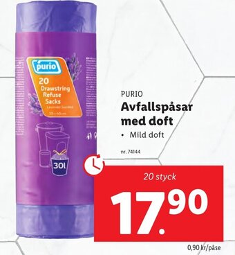 Lidl PURIO Avfallspåsar med doft erbjuda