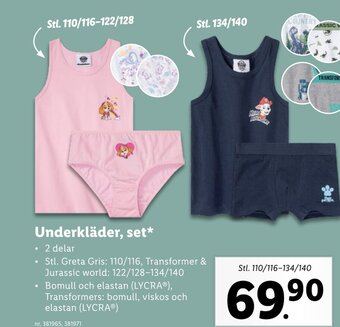 Lidl Underkläder, set erbjuda