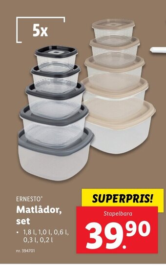 Lidl ERNESTOⓇ Matlådor, set erbjuda