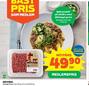 Coop Coop nötfärs erbjuda