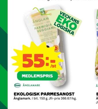 Coop Änglamark parmigiano reggiano erbjuda