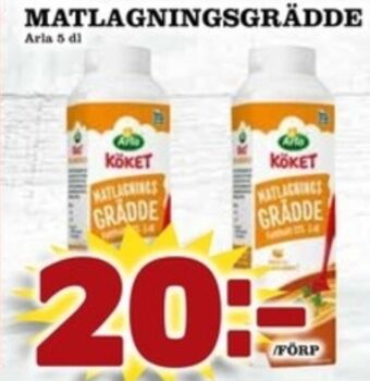 Matdax Arla köket matlagningsgrädde erbjuda