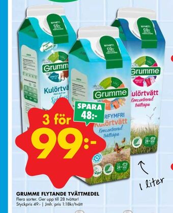 ÖoB Grumme tvättmedel flytande erbjuda