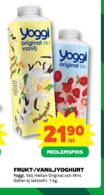 Coop Yoggi yoghurt erbjuda