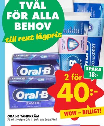ÖoB Oral-b tandkräm erbjuda