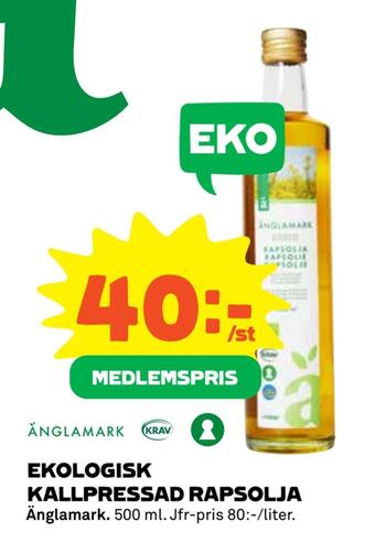 Coop Ekologisk kallpressad rapsolja erbjuda