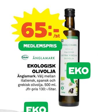 Coop Ekologisk olivolja erbjuda