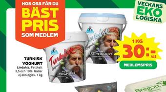 Coop Turkisk yoghurt erbjuda