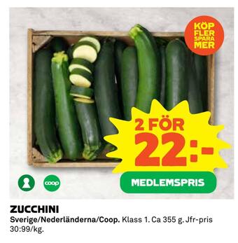 Coop Zucchini erbjuda