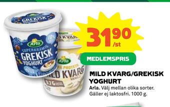 Coop Daglivs Mild kvarg/grekisk yoghurt erbjuda