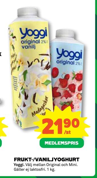 Coop Daglivs Frukt-/vaniljyoghurt erbjuda