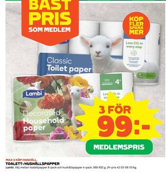 Coop Toalett-/hushållspapper erbjuda