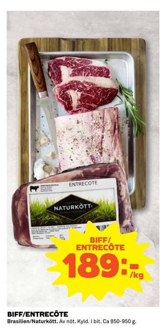 Coop Biff/ entrecôte erbjuda