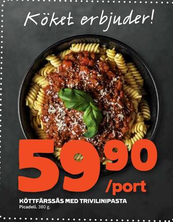 Stora Coop Köttfärssås med trivilinipasta erbjuda