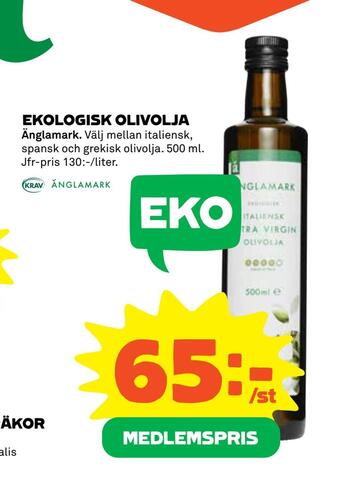 Coop Ekologisk olivolja erbjuda