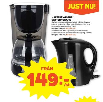Stora Coop Kaffebryggare/ vattenkokare erbjuda