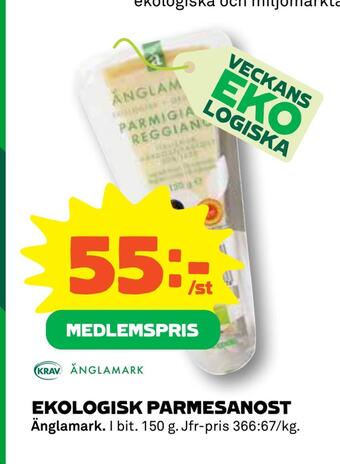 Coop Ekologisk parmesanost erbjuda