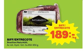 Stora Coop Biff/entrecote erbjuda
