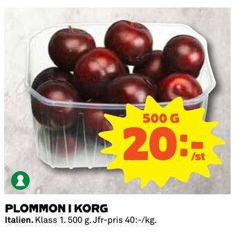 Coop Plommon i korg erbjuda